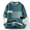 Half Turtleneck Sweater Men's Winter Loose Men's Fashion Color Matching Sweater Men's Bottoming Shirt