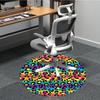 1pc Rainbow Leopard Print Chair Carpet for Office, Round Polyester Mat, Indoor Decor for Office, Easycare Fabric, Washable Non-slip Area Carpet