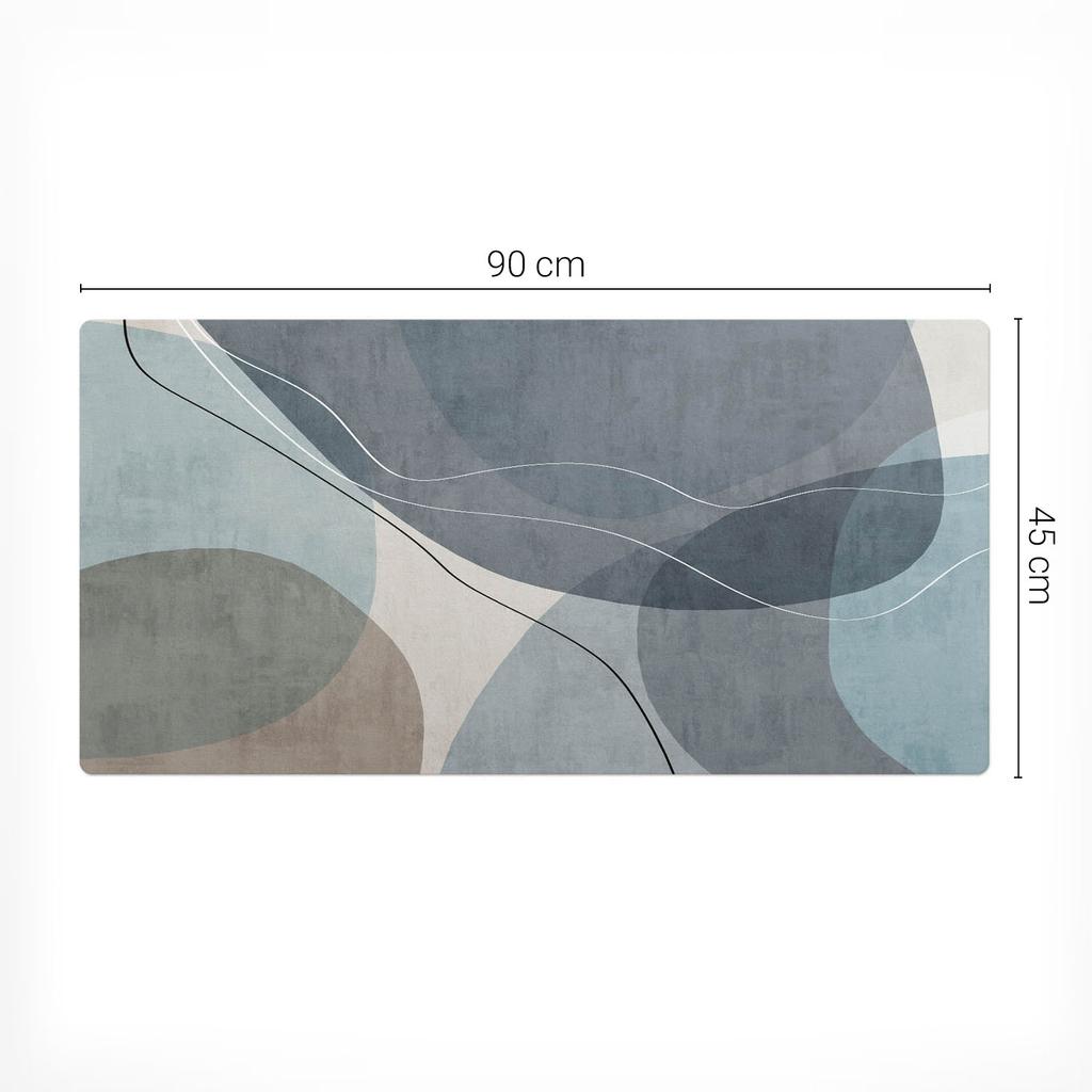 Decorative Desk Mat for Work and Study Abstract Waves 90x45 cm
