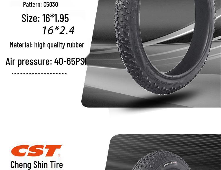 Zhengxin 16-inch Mountain Bike Tires (16x1.35 to 2.4)