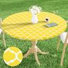 Homaxy New Round Tablecloth 1 PCS PEVA Material Wipeable Flannel Backed Vinyl Tablecloths Waterproof Elastic Fitted Table Covers