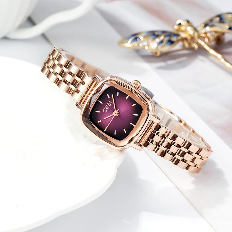 Simple And Compact Dial Women'S Watch Retro Schoolgirl Square Steel Belt Quartz Watch