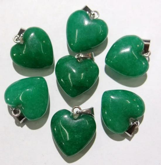 20MM Heart-Shaped Natural Crystal Stone Pendant Necklace DIY Accessory