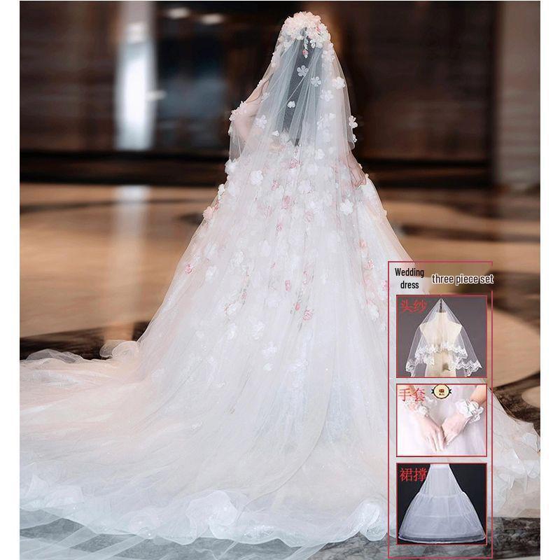 Luksusowa francuska mała suknia ślubna 2025: Uciekająca Księżniczka Suknia Ślubna z Wykwintnym Wykonaniem