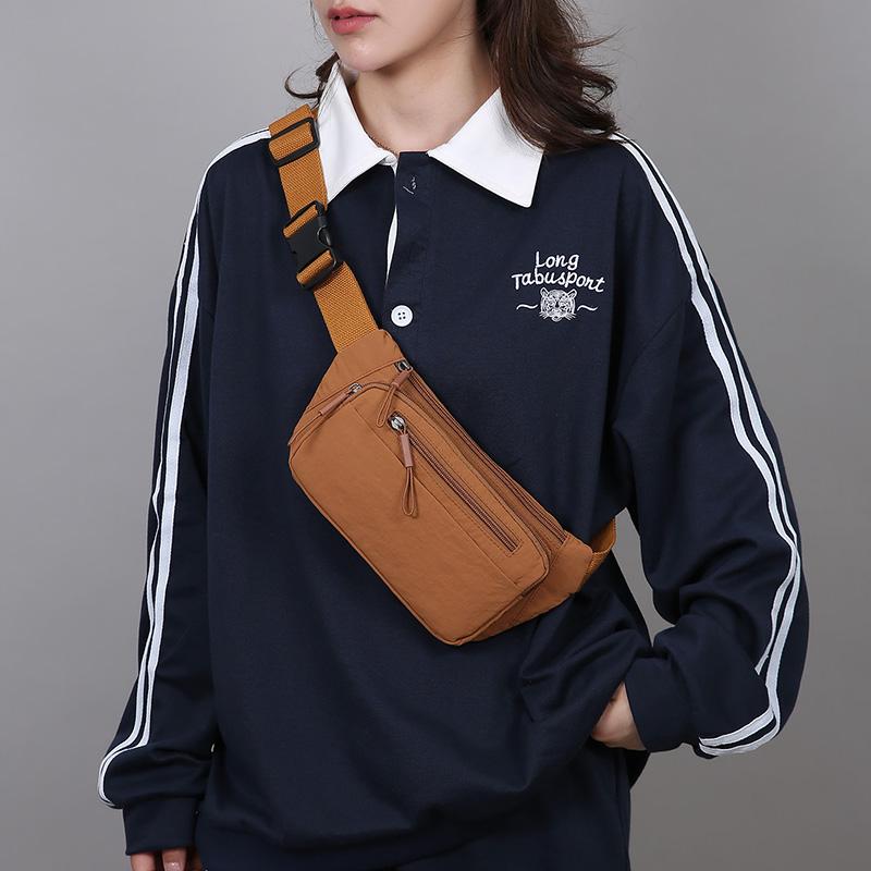 Women's Waterproof Nylon Convertible Waist Pack with Adjustable Strap Large Capacity Crossbody Chest Bag for Outdoor Activities