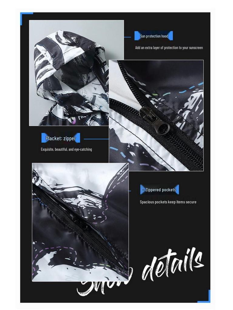 Plus Size Men's Ice Silk Anti-UV Summer Jacket - Trendy, Lightweight Sun Protection