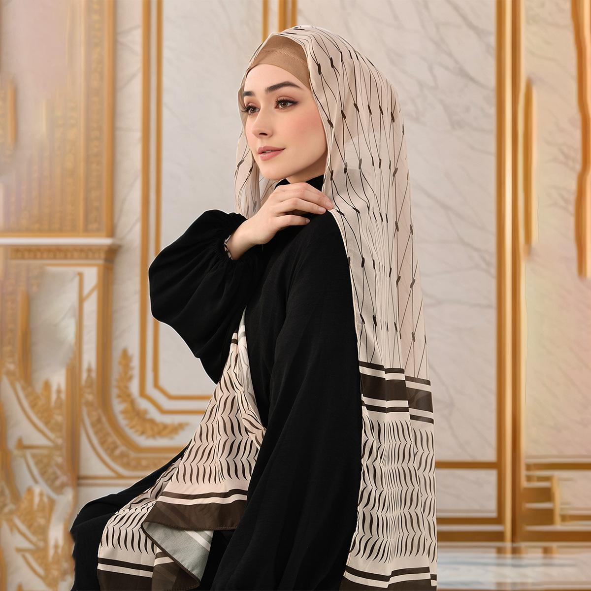 

1Pc Digital Printing Chiffon Hijabs For Women Scarf Malay Indonesian Turban Muslim Female Foulard Islam Foulard Musulmane Voile