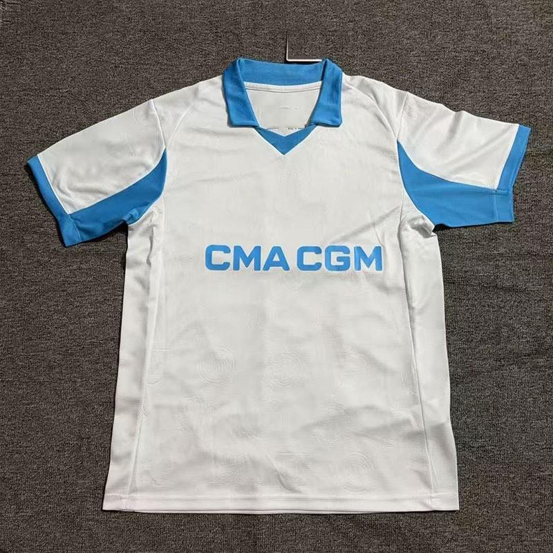 Marseille Home Soccer Jersey 2025-2026 Fan Edition Short Sleeve Football Shirt Mens Bamboo Fiber Wear