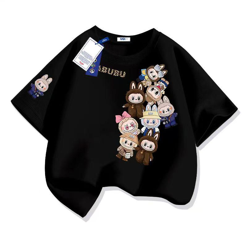 LABUBU Anime 3D Print Cartoon Anime Kids T-Shirt Summer Short Sleeve Tee Girl Boy T-Shirt Tops