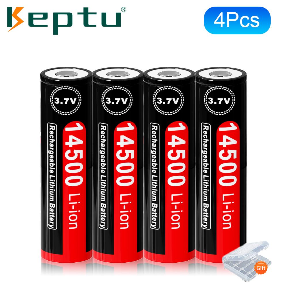 KEPTU 14500 850mAh 3.7V Li-ion Rechargeable Batteries AA Battery Lithium Cell for Led Flashlight Headlamps Torch Mouse