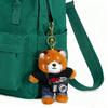 Cartoon Red Panda Plush Keychain Stuffed Red Panda Wearing Sweater Bag Charm with Mini Camera for Backpack Handbag Car Key Accessories