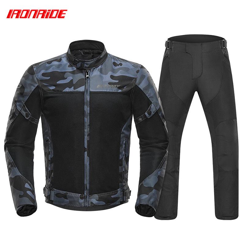 Tuta da Moto da Corsa Estiva in Rete Traspirante - Equipaggiamento da Rally Anti-Caduta