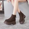 Thick-soled Snow Boots Women's Winter 2025 New Velvet Thickened Outer Wear Warm and Heightened Versatile Short Martin Boots