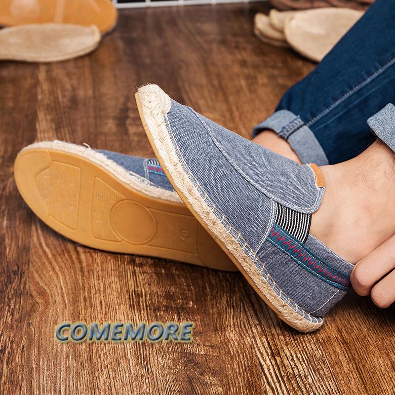 Summer Shoes for Man Handmade Canvas Flat Vintage Casual Spring and Autumn Couple Breathable Loafer Footwear 2024 New Large Size