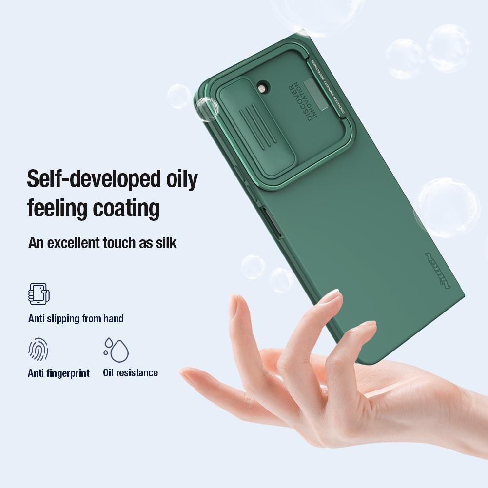 Nillkin CamShield Silky Case For Samsung Galaxy Z Fold 5 Camera Slider Liquid Silicone Shockproof Back Cover