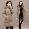 European and American winter cotton-padded women's new medium and long waist thickened cotton-padded jacket new cotton-padded coat big fur collar jack