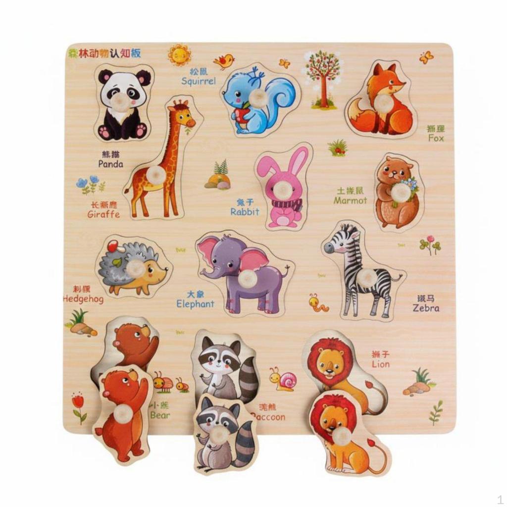 Educational Grasp Board Early Education Wooden Learning Puzzle Fine Motor Skills Shape Sorter