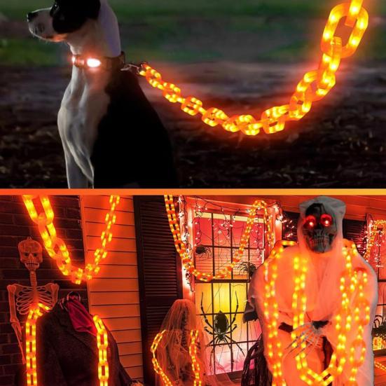 Batteridrevne LED-lys med plastkjede for Halloween-rekvisitter, kjedelys for Halloween-fest, cosplay-tilbehør