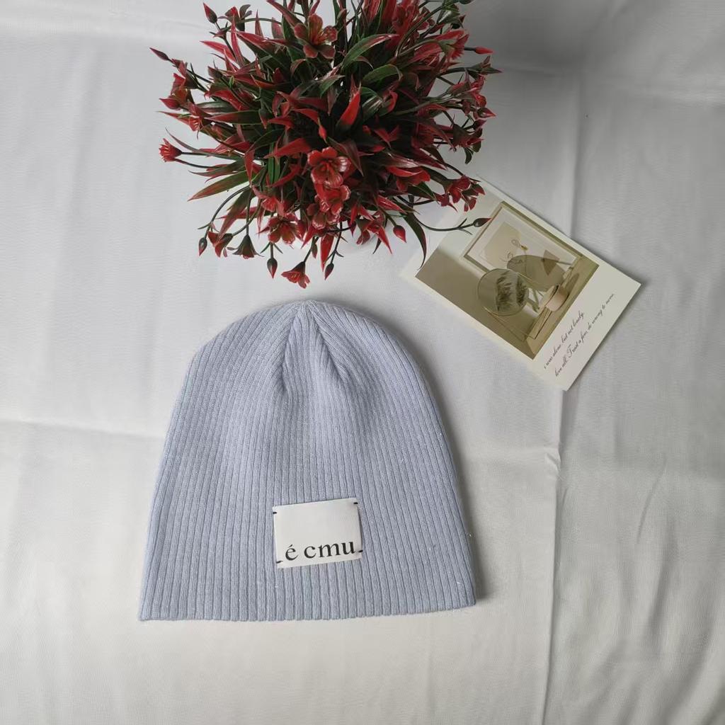 Ins New Cloth Label Letter Wool Hat Women's Autumn and Winter Outdoor Warm Versatile Fashion Knitted Hat Men
