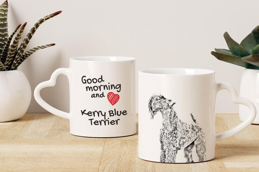 Kerry Blue Terrier, Irish Blue Terrier - cup with a dog, adorable cup with a heart-shaped handle, universal gift from the Art-Dog brand