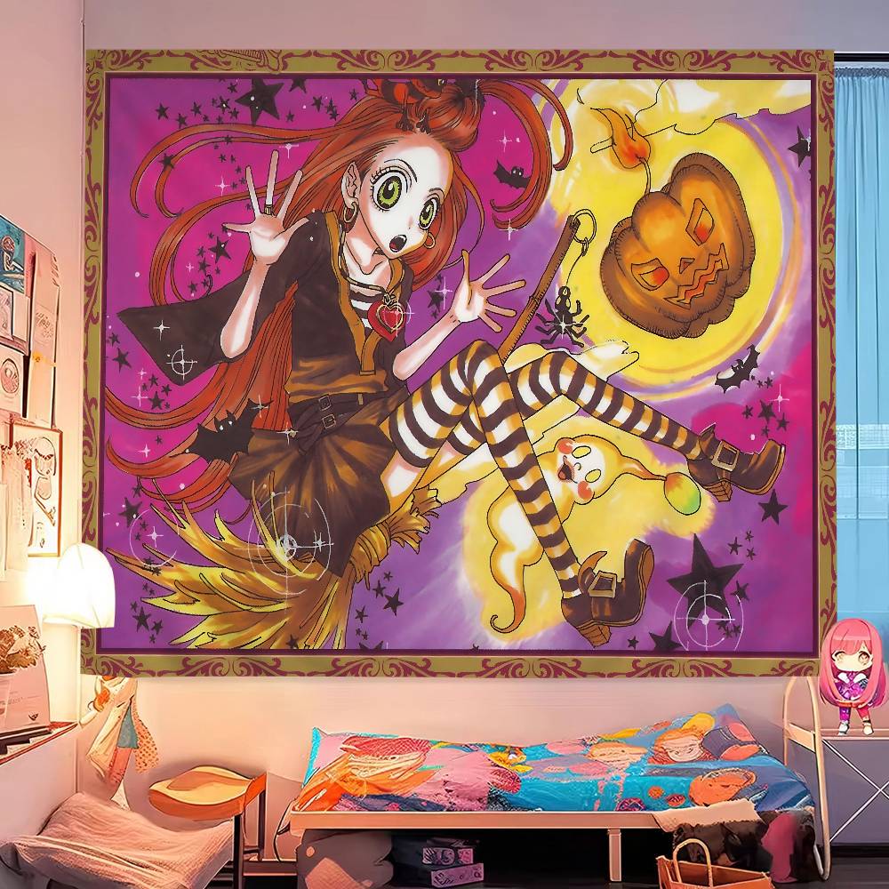Anime Sugar Sugar Rune Anime Tapestry Hippie Flower Wall Carpets Dorm Decor Wall Hanging Home Decor