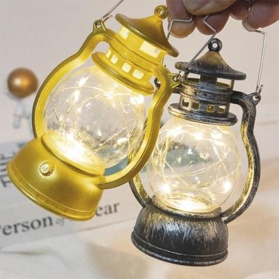 Portavelas Creativos Linterna para Mesa Retro Lámpara de Queroseno sin Llama Candelabro de Escritorio Candelabro Decoración Navideña para el Hogar
