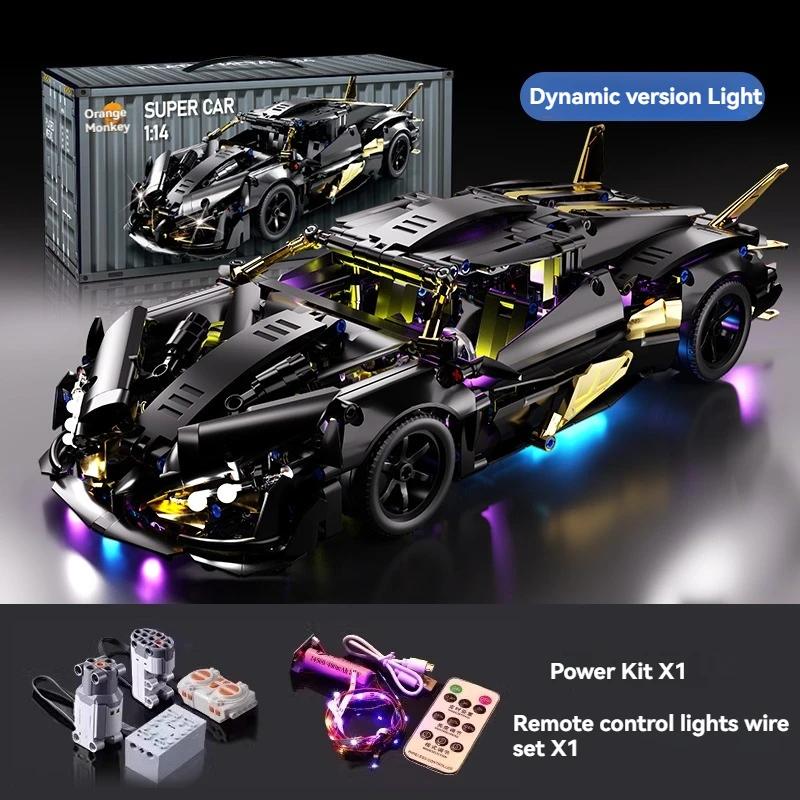 

1000pcs Technical Black Apollo Racing Car Hypercar Model Building Blocks DIY Sportscar Vehicle Bricks Toys Adults Kids Gifts