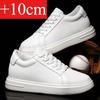 Men's High-quality Leather Height-increasing Shoes 6cm/8cm/10cm Optional Invisible Height-increasing Fashion White Sports Shoes