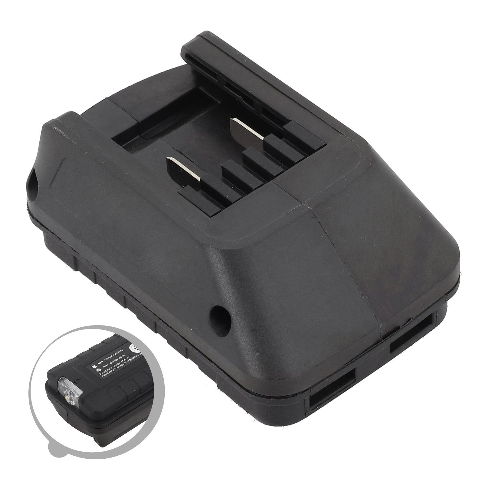 

Battery Adapter With Work Light Dual USB Lithium Battery Converter Power Tool 20v Portable Power Source чёрный