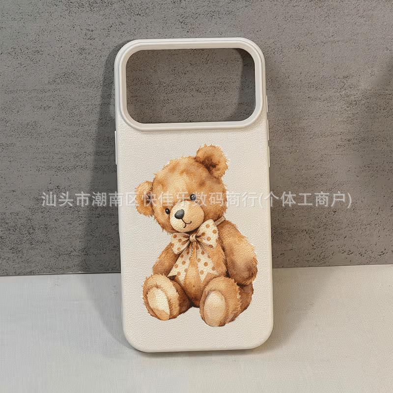 Bear Apple 15Promax mobile phone case 17/16plus cartoon iPhone13/14 sweet and cute 11 soft case