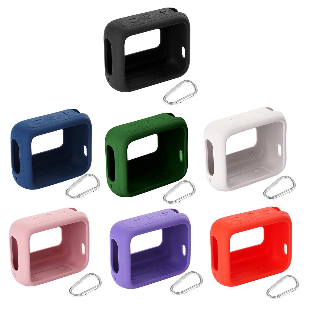 Speaker Silicone Case Anti Scratch Protective Case with Carabiner Protective Cover for JBL GO 4 Portable BT Speaker