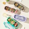 Microwave Stainless Steel Single Layer Partition Lunch Box, Leak Proof Fresh Keeping Bento Container Portable Food Storage Box