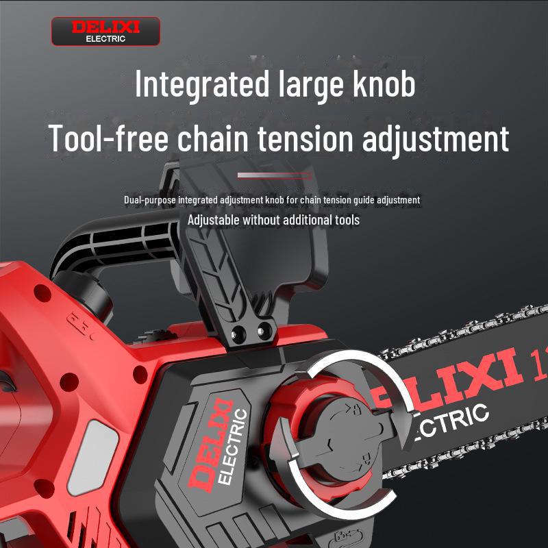 Delixi Brushless Rechargeable Handheld Electric Chainsaw for Home and Outdoor Use