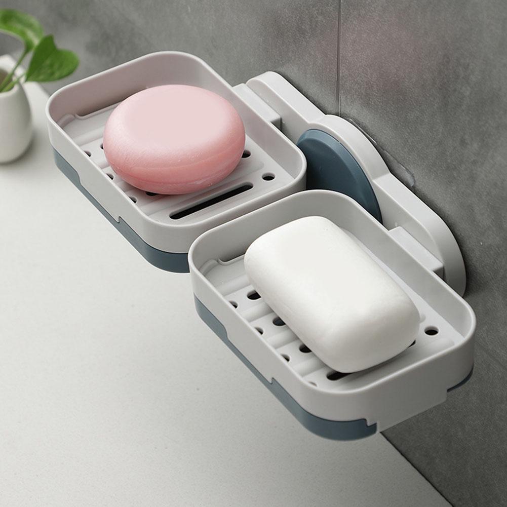 Buy Wall Mounted Double Layer Bathroom Soap Holder Storage Holder Soap ...
