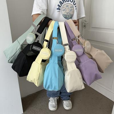 Nylon Anhänger mit großer Kapazität Herbst 2025 neu einfarbig lässig Bonbonfarbe einzelne Schulter diagonale Umhängetasche tragbare Messenger-Tasche