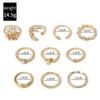 Full Diamond Rings, Jewelry Ins Wind Star Jewelry Women's Niche Light Luxury Ring Set Accessories