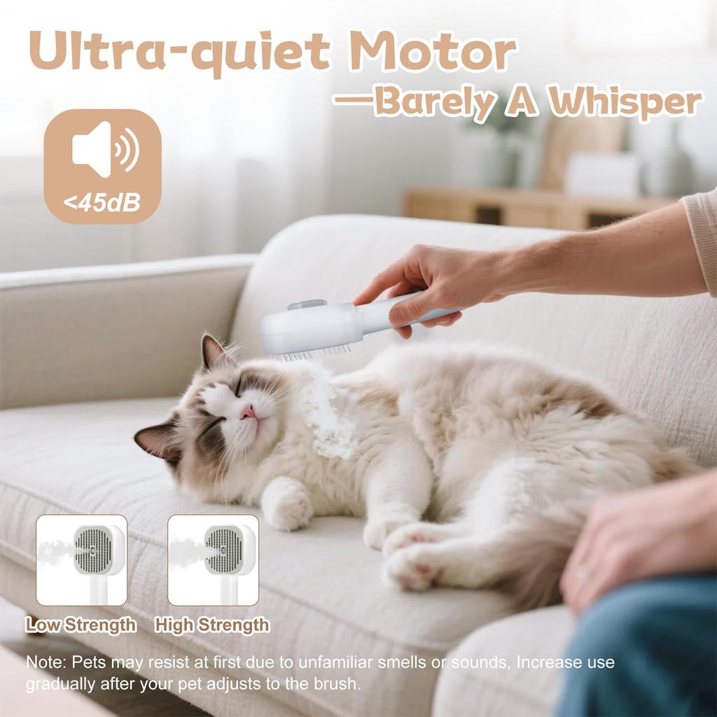 Multifunctional Pet Care Massage Grooming Brush Cat Dog Spray Steam Hair Removal Comb for Effectively Shedding Control