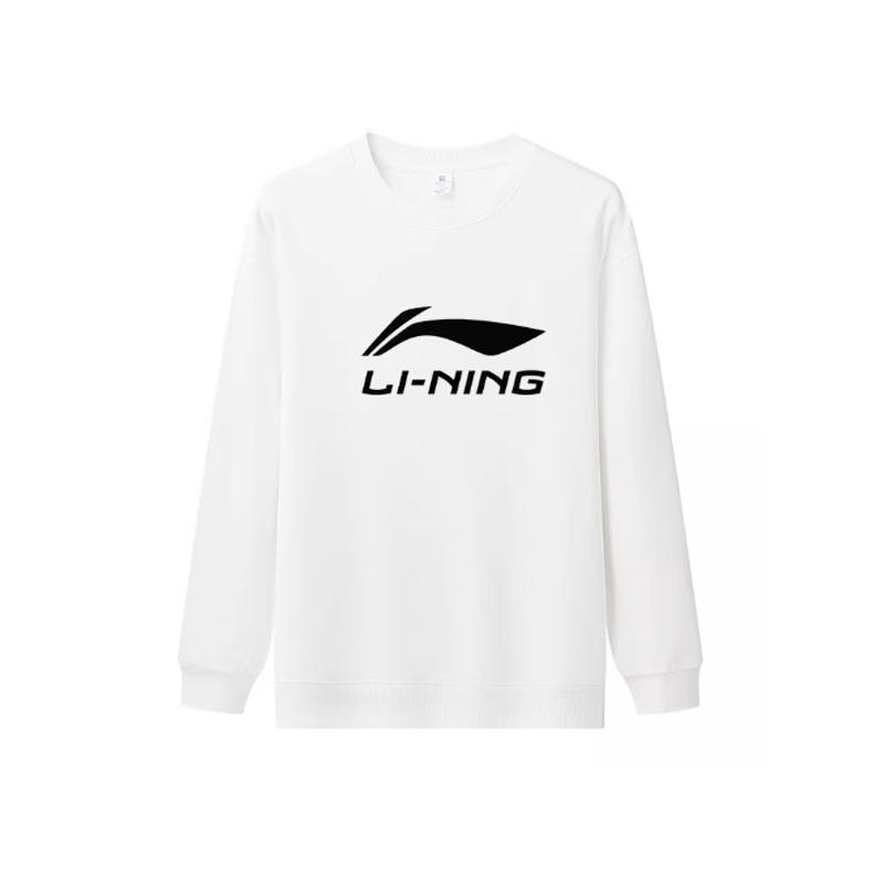 Li Ning Logo Print Comfortable Fleece Thick Round Neck Long Sleeve T-Shirt Men Tops YTLV119-3