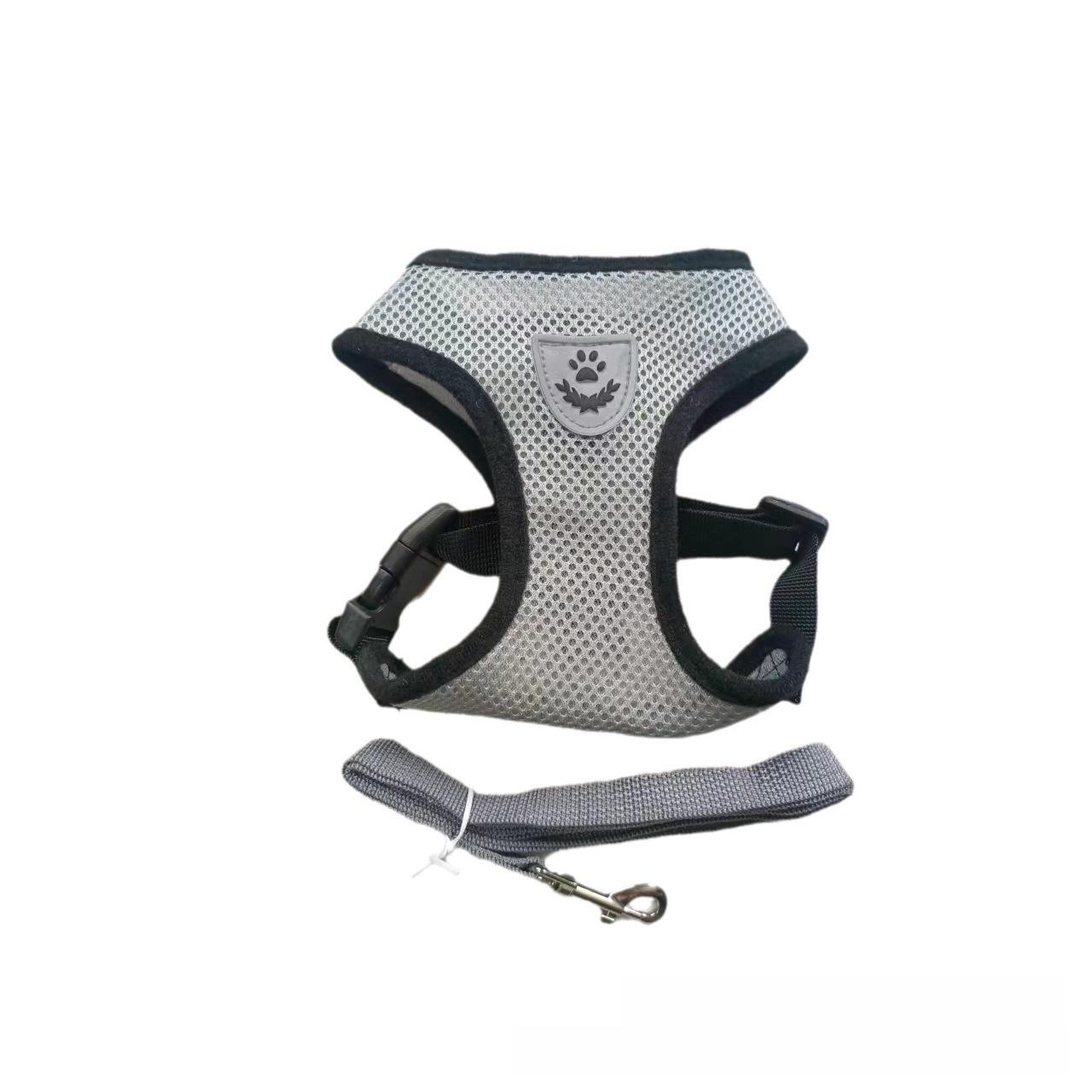 

Модный сетчатый шлейка и набор тяговых веревок для хомяков Large серый