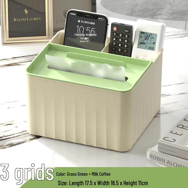 Luxury Multi-use Tissue Box with Pen Holder, Remote Caddy, and Cosmetic Organizer for Office or Coffee Table