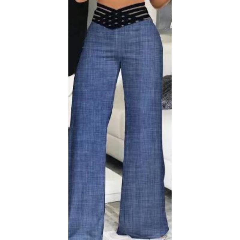 

Женские модные повседневные однотонные брюки и капри с принтом XXXL джинсовый синий