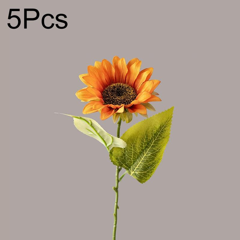 

5pcs Floral Arrangement DIY Silk Sunflower Autumn Flowers Bouquet Realistic Home Wedding Decor Artificial Flower