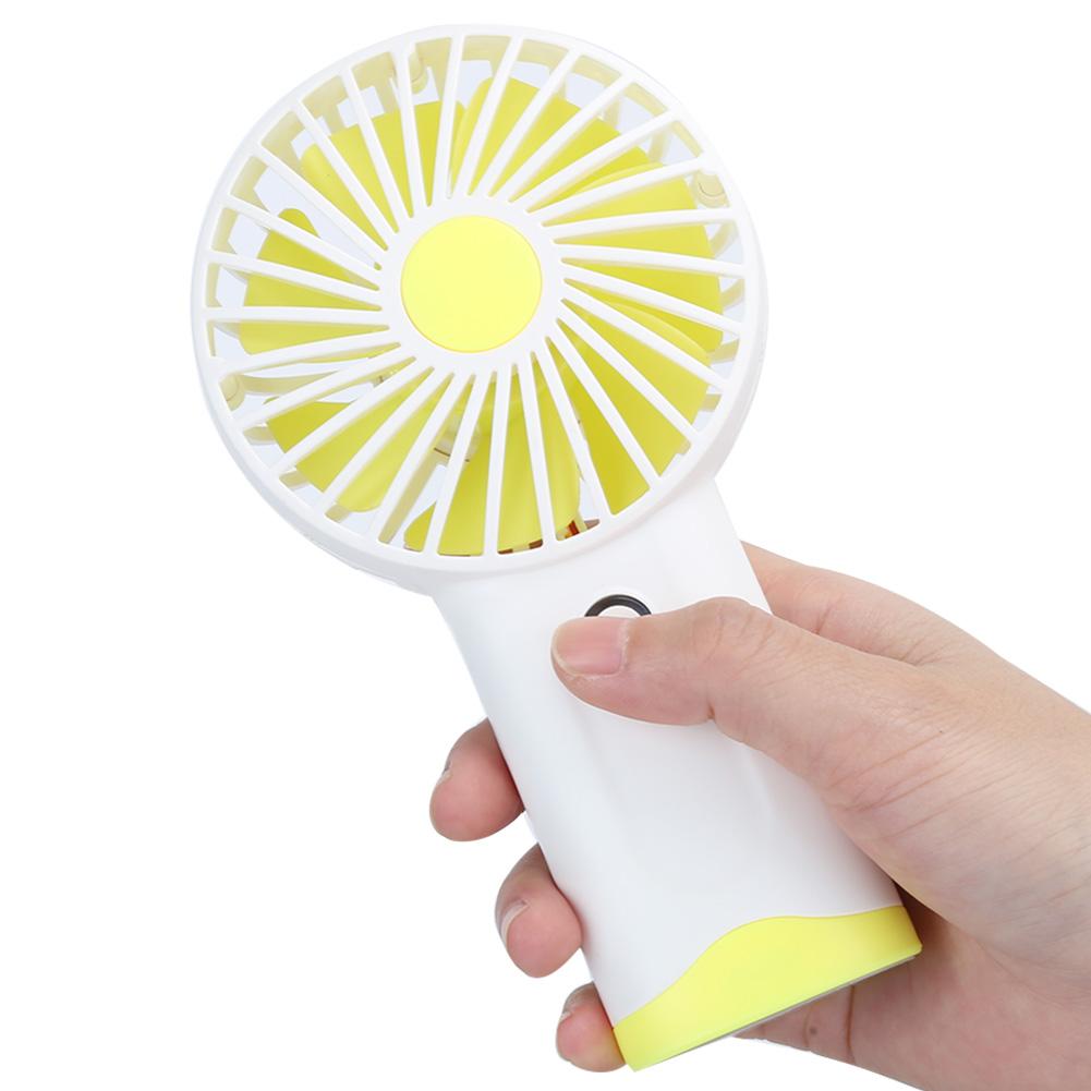 Mini Fan Handheld Portable Summer AirCooling Tool for Office Dormitory Desktop(Yellow )