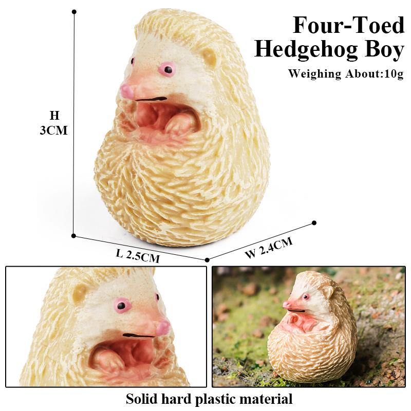 Oenux Simulation Wild Jungle Forest Animals Hedgehog Model Action Figures Cake Topper Party Favor Cute Education Kid Toy Gift