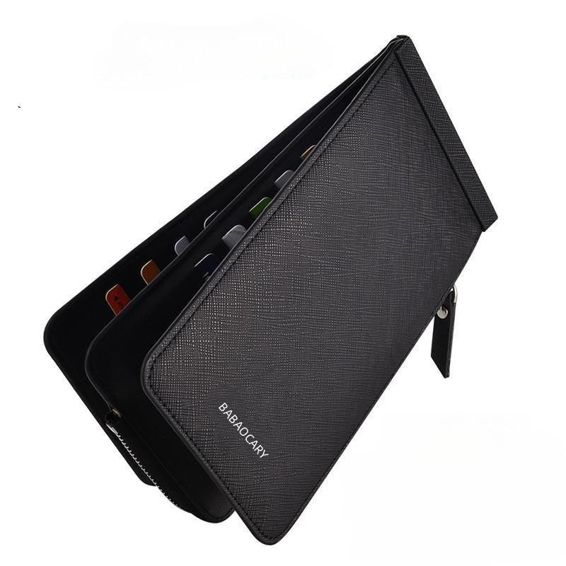 Herren Lang PU Leder Geldbörse Große Kapazität Reißverschluss Clutch Geldbörse 26 Kartenfächer Handyhalter Münzfach Business Geldbörse für Herren Damen