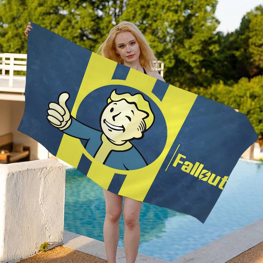 Games V-Vault T-Tec Logo Big Microfiber Beach Towels Quick Dry Towel Sand Beach Towels Pool Towel for Travel Swim Pool Yoga