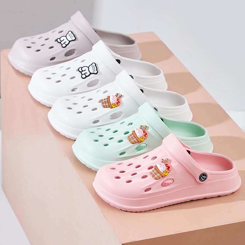 

MCTIN/женские сандалии, обувь с отверстиями, пляжная обувь для девочек, уличные домашние тапочки из ЭВА