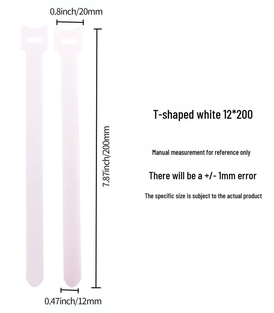 Nylon T-Type Self-Adhesive Hook and Loop Cable Ties