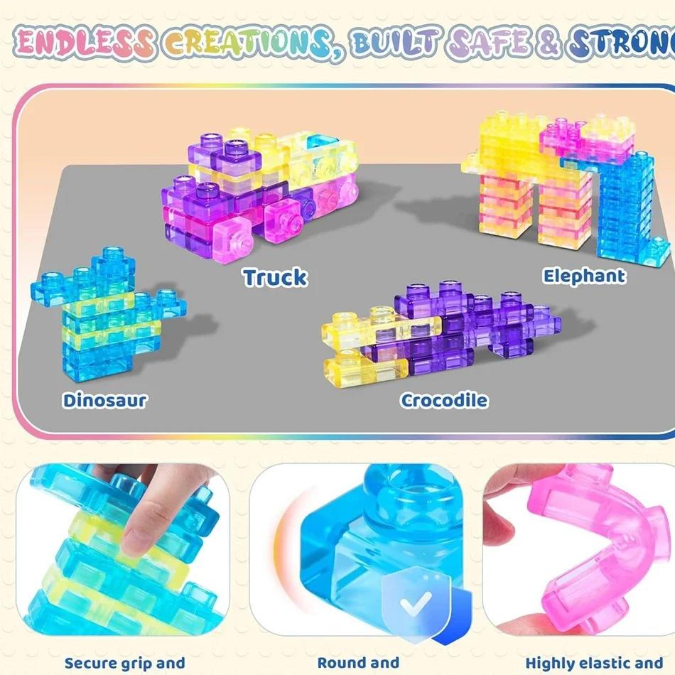 Squishy Jelly Building Blocks Soft Stretchy Sensory Toys For Kids Teens Perfect For Party Playroom Table Decor Birthday Gift