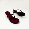 Fashion Fashion Flock Women Low Heel Slippers New In Summer Beach Slides Female Flip flops Round Toe Ladies Heeled Slippers Shoes Pumps